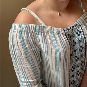 Off-the-shoulder Striped Top